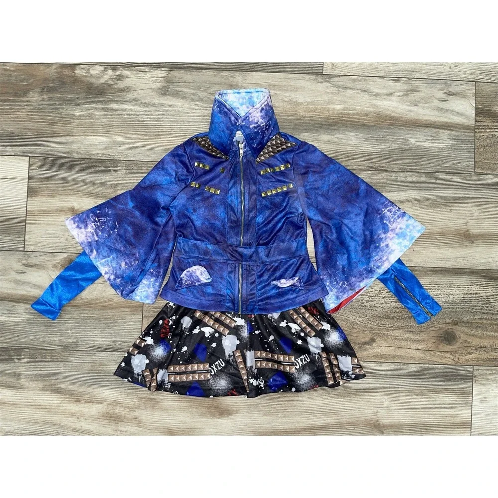 Disney Descendants Evie Costume Jacket Blue Studded Kids Size S 4-6